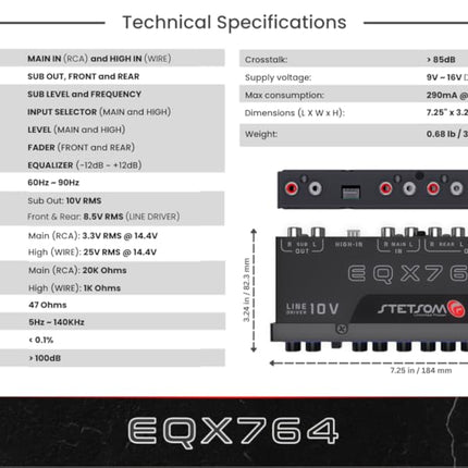 PREAMP STETSOM 7 BANDAS EQX7464
