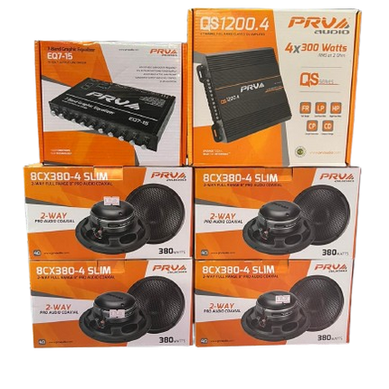 COMBO 8" PRV 1200W 8CX380-4 SLIM PREAMP 7 BANDAS