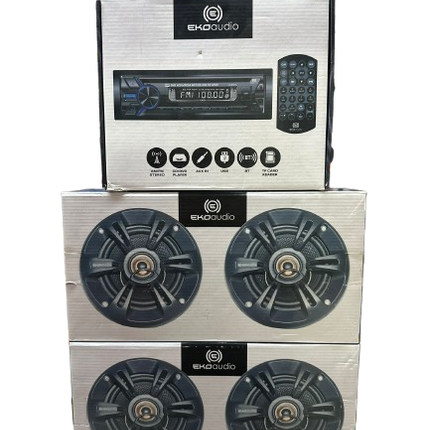 COMBO RADIO CD EKO AUDIO Y 4 BOCINAS 6.5"