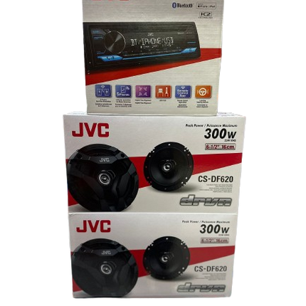 COMBO RADIO CD JVC Y 4 BOCINAS 6.5"