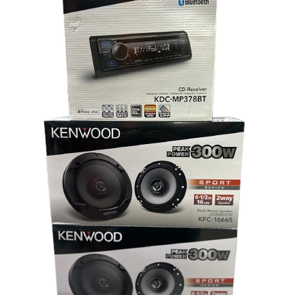 COMBO RADIO CD KENWOOD Y 4 BOCINAS 6.5"